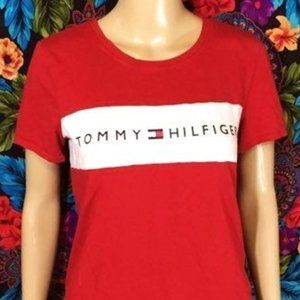 WOMEN'S TOMMY HILFIGER SHIRT MEDIUM SPORT TOP RED